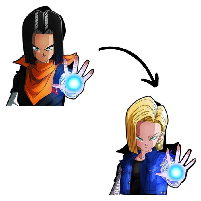 Dragon Ball Future Android 17 and 18 3D Lenticular Sticker