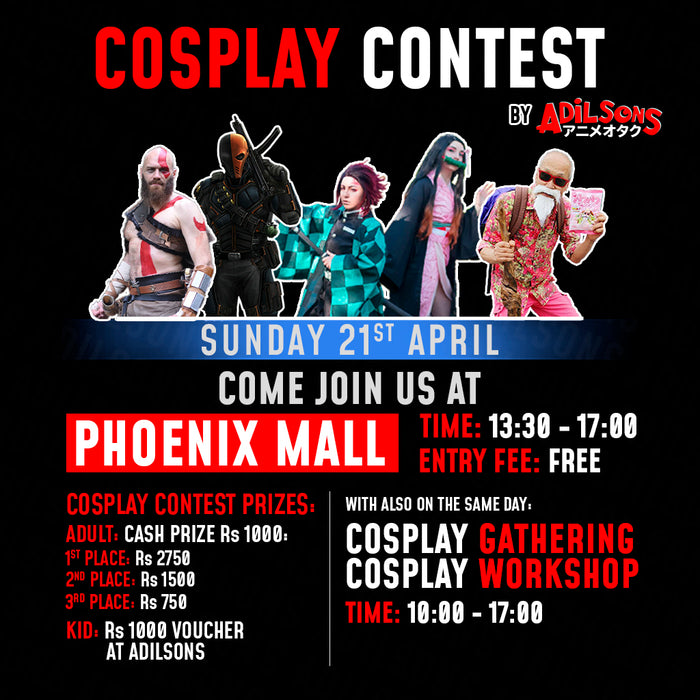 Cosplay Contest, Cosplay Gathering and Cosplay Workshop are on April 21st