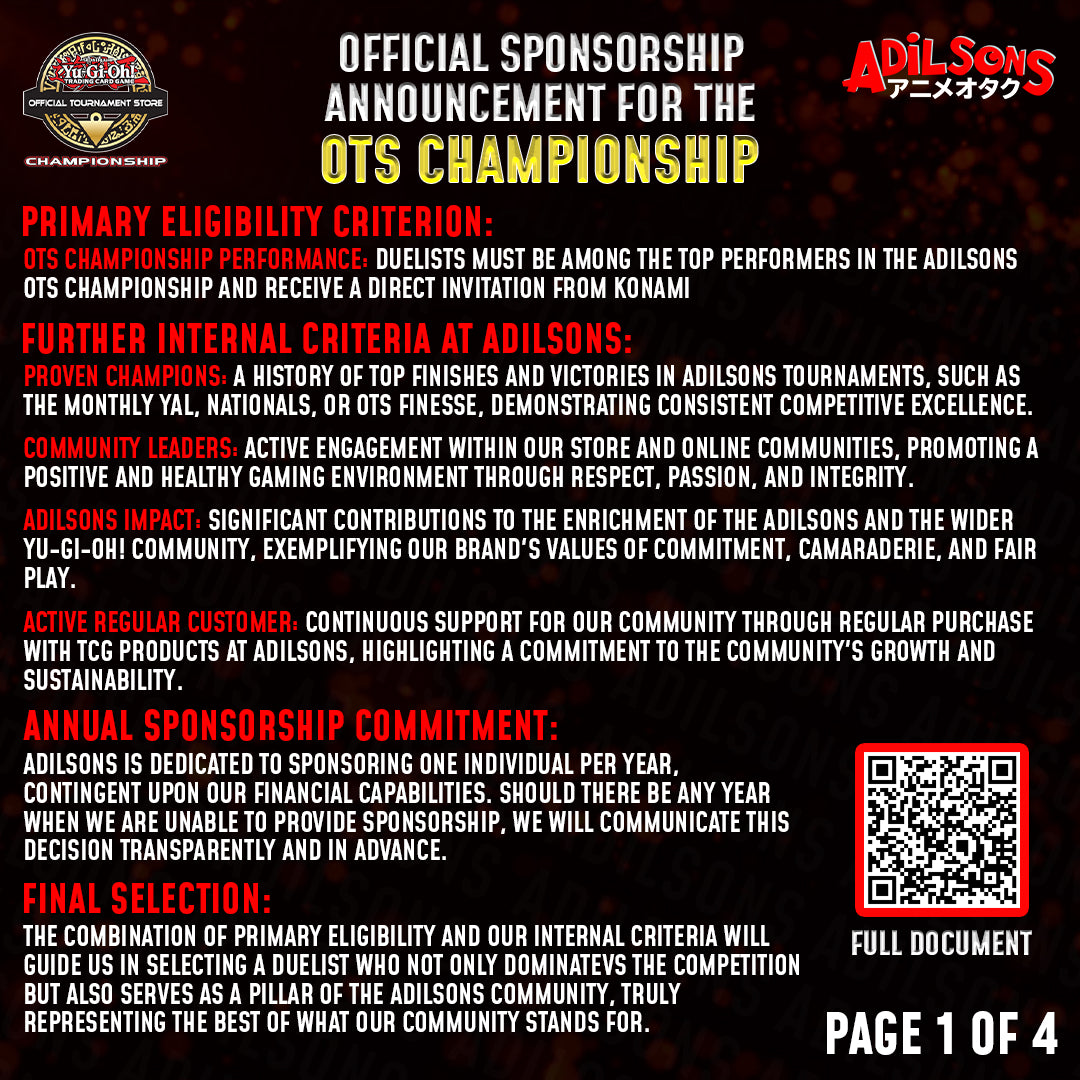 Official Sponsorship Announcement for the OTS Championship