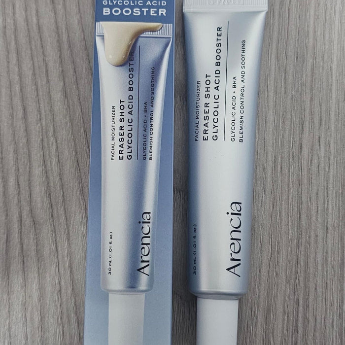 Adilsons Arencia Eraser Shot Glycolic Acid Booster 30 ml blue carton and silver tube