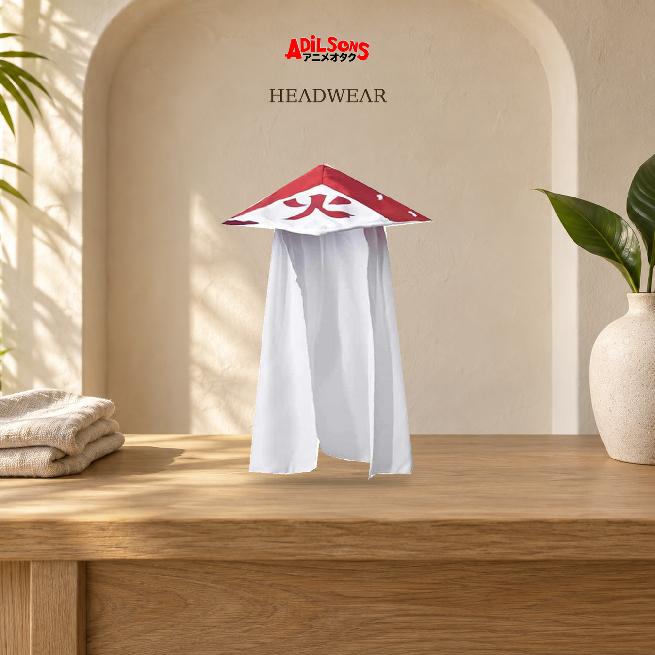 Headwear: Naruto Hat -Hokage hat displayed without people.