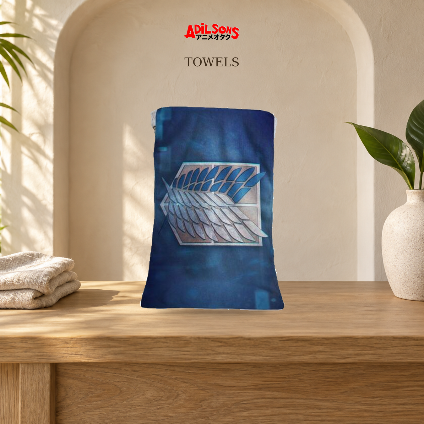 Towels: Attack on Titan Towel - Survey Corps displayed without people.
