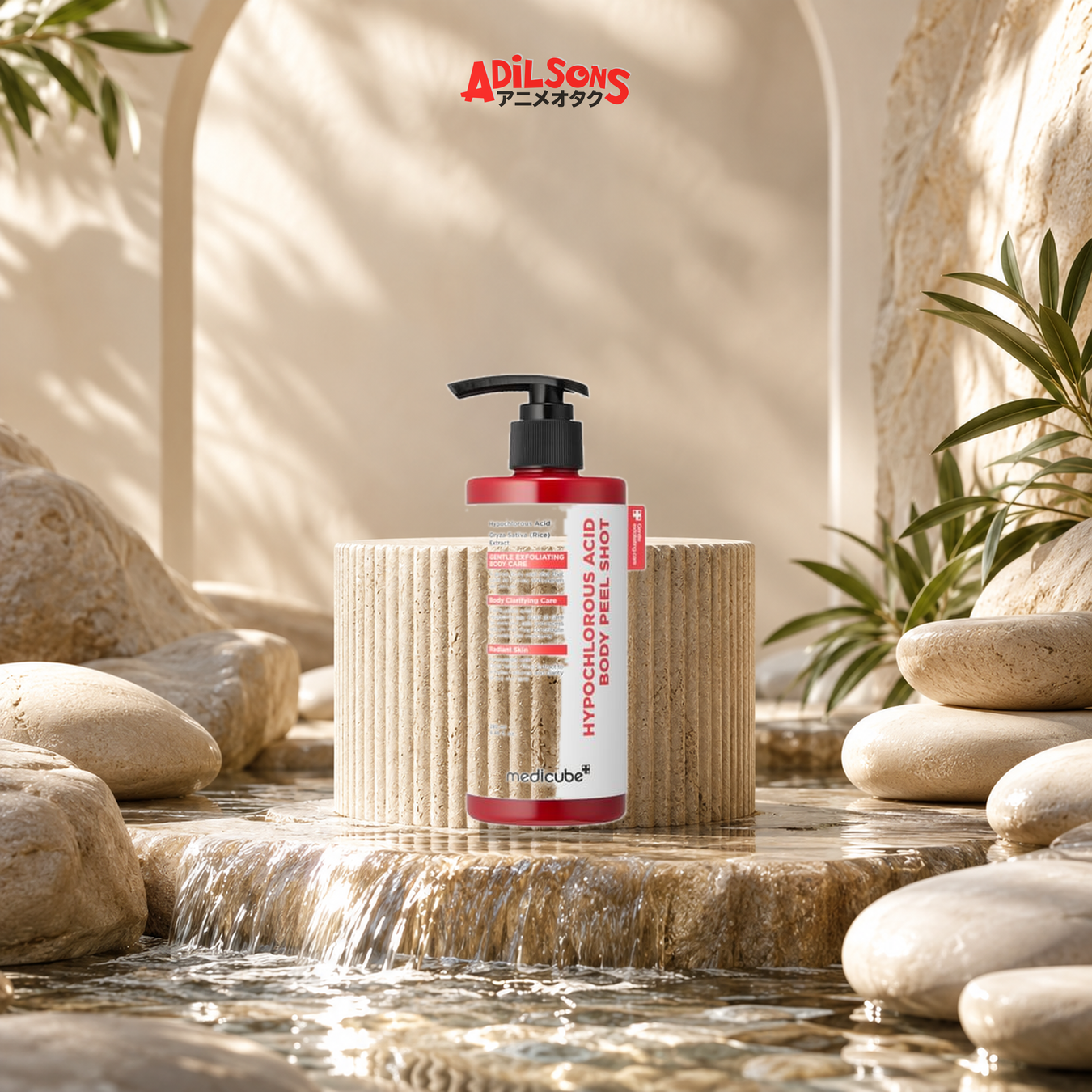 Adilsons Beauty body exfoliator collection featuring an exact bestseller in a faceless premium spa setting