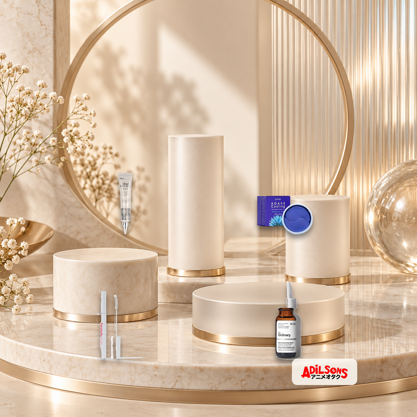 Adilsons Beauty Eye Care Popular Picks collection featuring Eye Cream, Eye Patch, Eyelash Serum, and Eye Serum.