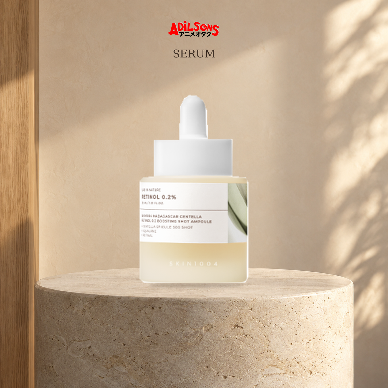 Serum: Essence & Serum & Ampoule shown with exact product packaging in a warm beauty setting.