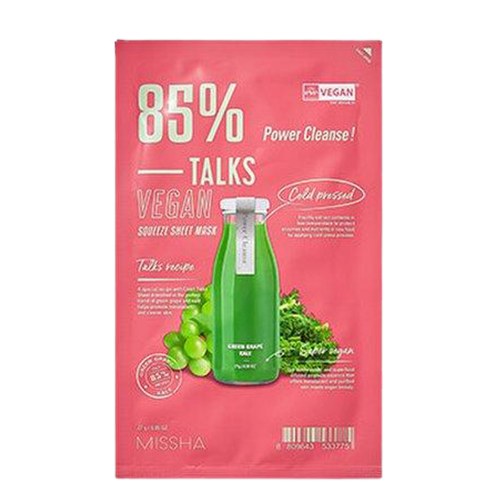 MISSHA TALKS VEGAN SQUEEZE SHEET MASK (POWER CLEANSE) 27G