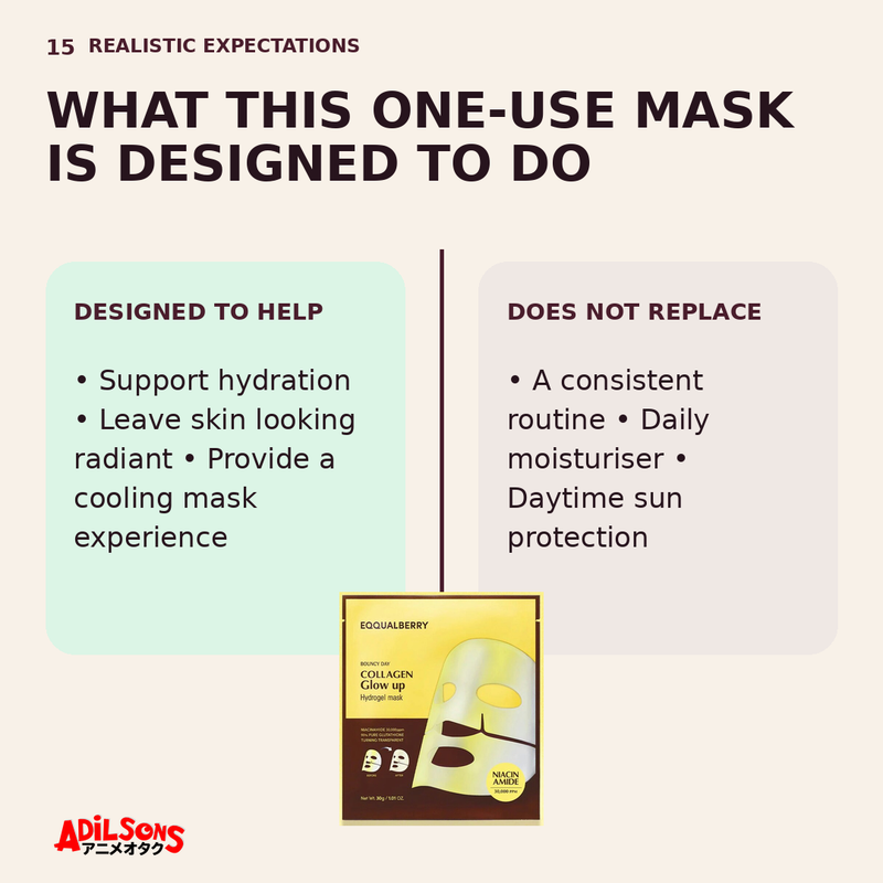 EQQUALBERRY Collagen Glow Up Hydrogel Mask 30g — creative 15