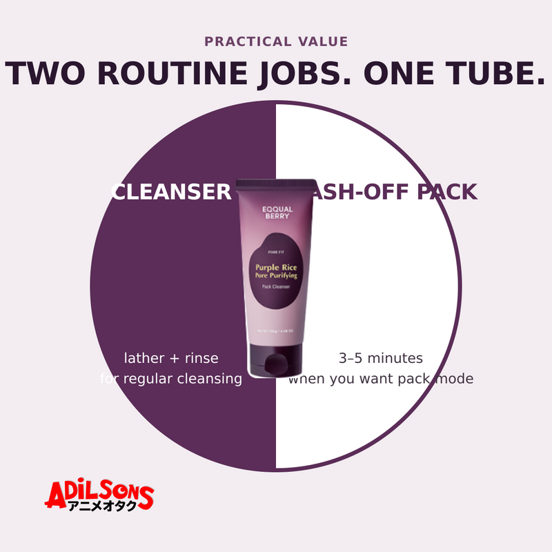 EQQUALBERRY Purple Rice Purifying Pack Cleanser 130g — creative 17