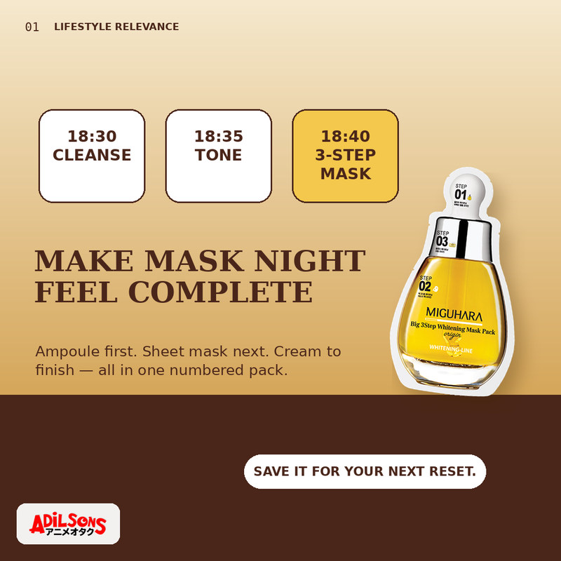 MIGUHARA BIG 3 STEP WHITENING MASK PACK ORIGIN (1.7ML+2ML+25ML) — creative 01