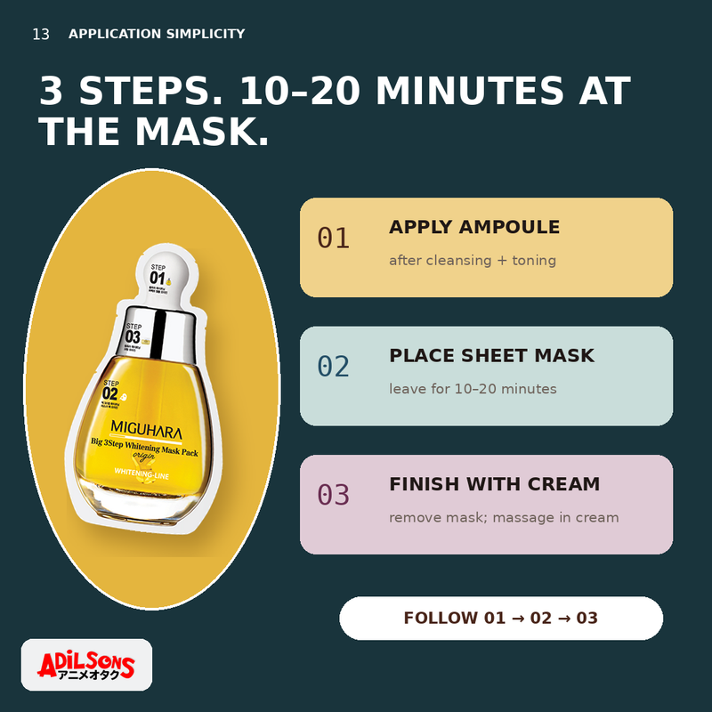 MIGUHARA BIG 3 STEP WHITENING MASK PACK ORIGIN (1.7ML+2ML+25ML) — creative 13