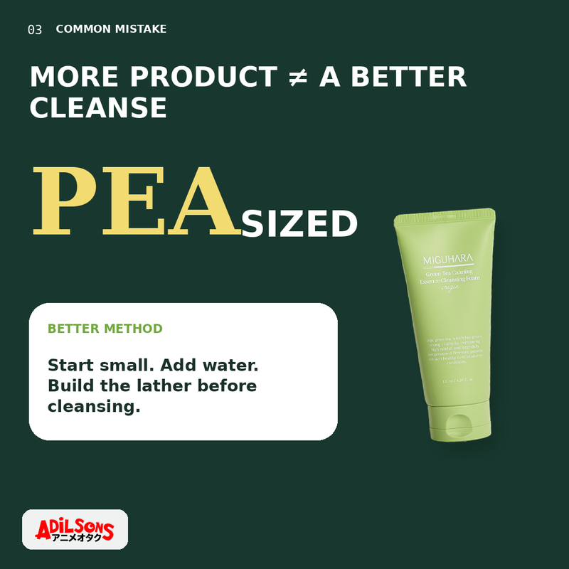 MIGUHARA GREEN TEA CALMING ESSENCE CLEANSING FOAM ORIGIN 120ML — creative 03