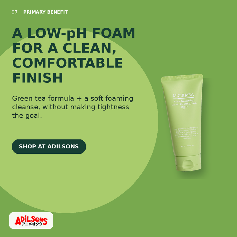 MIGUHARA GREEN TEA CALMING ESSENCE CLEANSING FOAM ORIGIN 120ML — creative 07