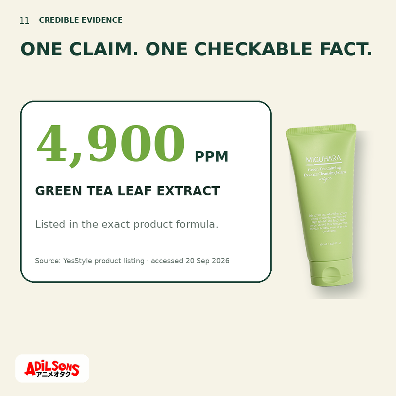 MIGUHARA GREEN TEA CALMING ESSENCE CLEANSING FOAM ORIGIN 120ML — creative 11