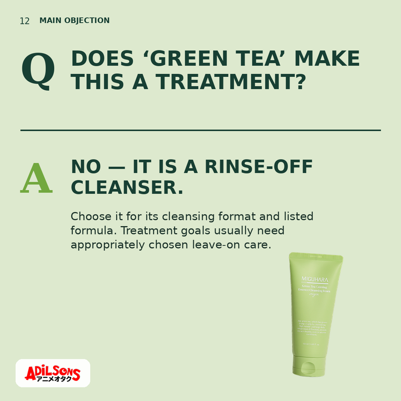 MIGUHARA GREEN TEA CALMING ESSENCE CLEANSING FOAM ORIGIN 120ML — creative 12