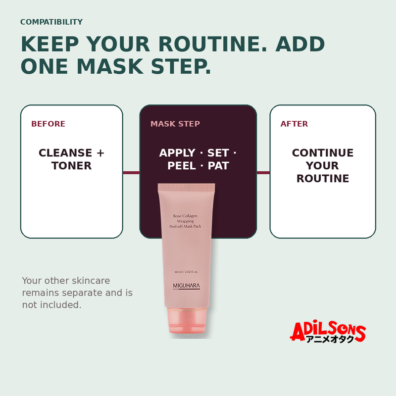 MIGUHARA ROSE COLLAGEN WRAPPING PEEL-OFF MASK PACK 60ML — creative 14