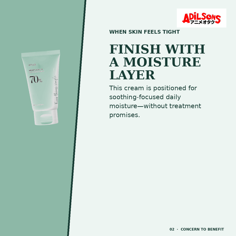 Anua HEARTLEAF 70% SOOTHING CREAM 100ML — creative 02