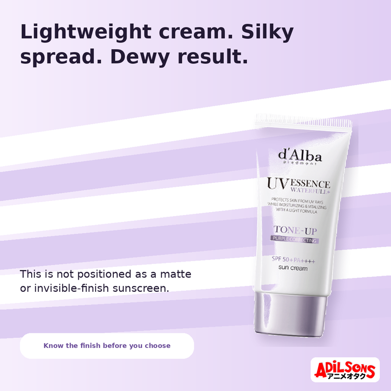 d'Alba WATERFULL TONE-UP SUN CREAM(PURPLE) SPF 50+ PA++++ 50ML — creative 09