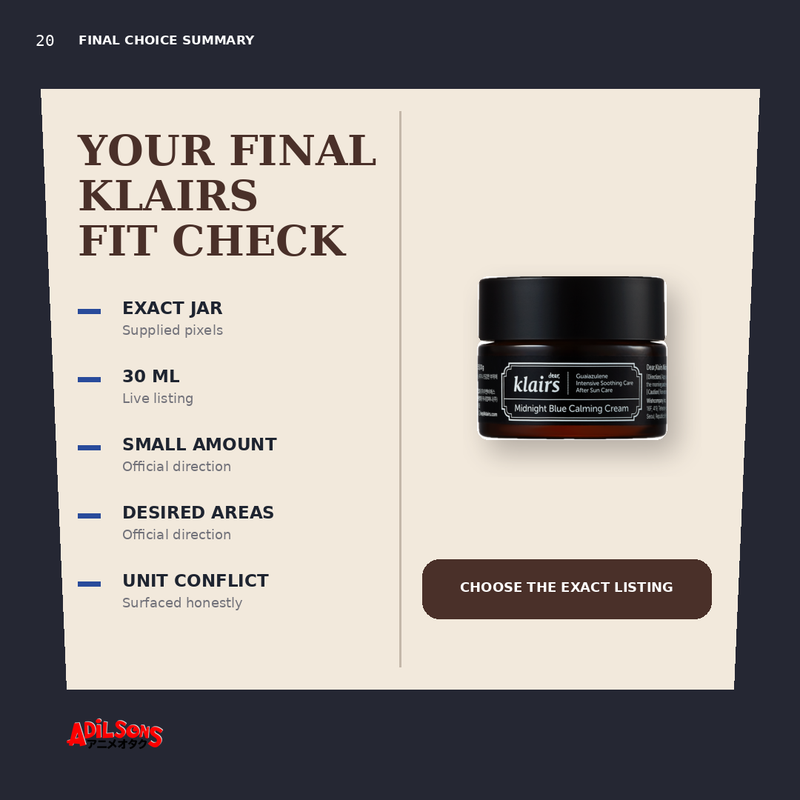 dear, klairs MIDNIGHT BLUE CALMING CREAM 30ML — creative 20