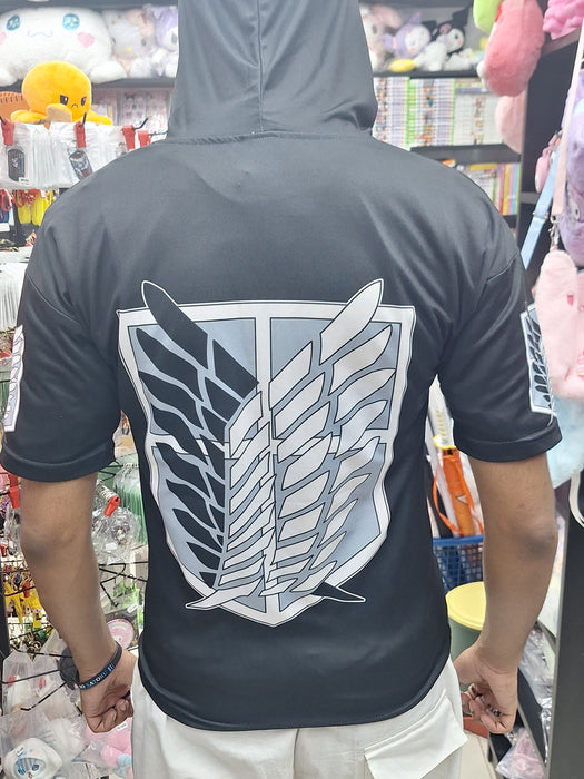 Attack On Titan Wings Of Freedom Hooded Black T-Shirt