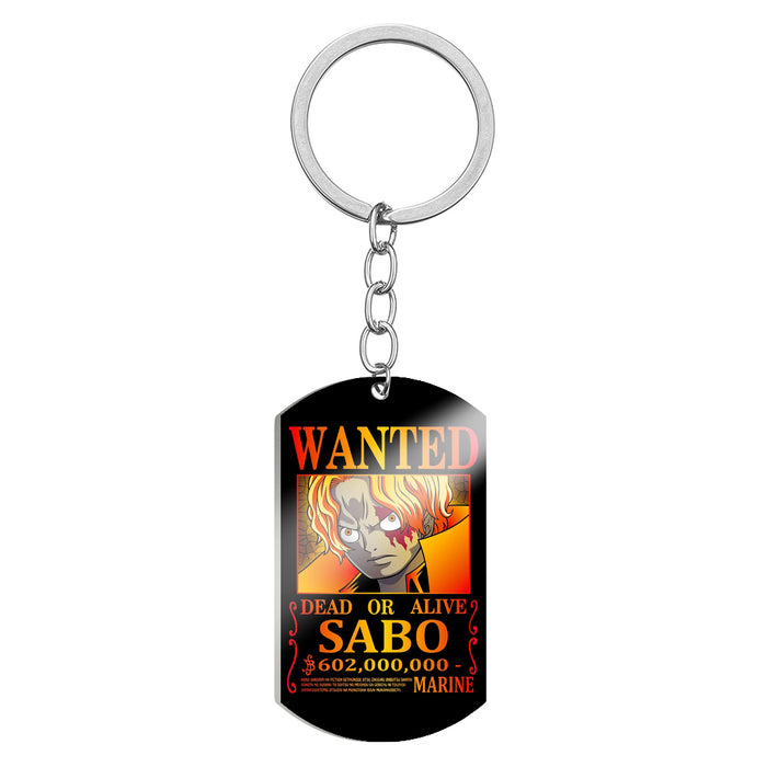 One Piece Wanted Keychain Sabo
