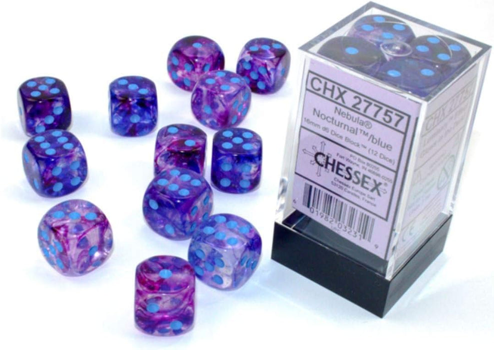 Chessex Nebula Dice Block - Luminary Nocturnal Blue Dice Block