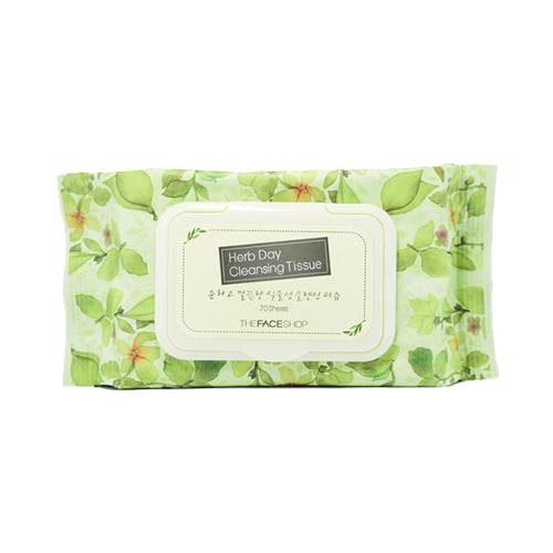 THE FACE SHOP HERB DAY CLEANSING TISSUE 70EA