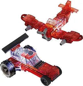 Laser Pegs Microsparks - Vehicle 2 Pack - Red Wing Fighter/Micro Dragster (Licensed)