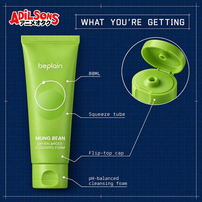 beplain Mung Bean pH-Balanced Cleansing Foam 80ml — creative 10