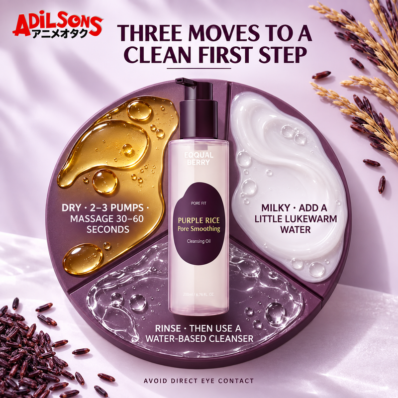 EQQUALBERRY PURPLE RICE PORE SMOOTHING CLEANSING OIL 200ML — creative 13 of 20