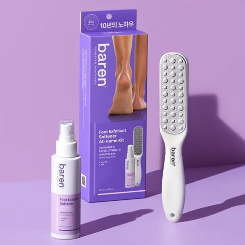 BAREN Callus Remover Kit for Feet: Foot File & Peeling Foot Spray