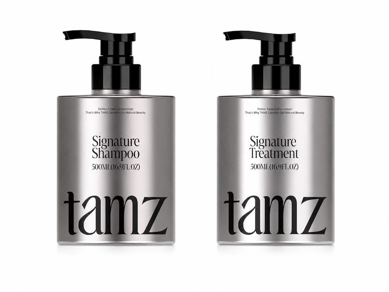 Adilsons Curated 2-Piece Wash Day Set for Dry, Damaged or Color-Treated Hair with Dry Mid-Lengths and Frizz – TAMZ Signature Shampoo MAY & Signature Treatment MAY 500ml