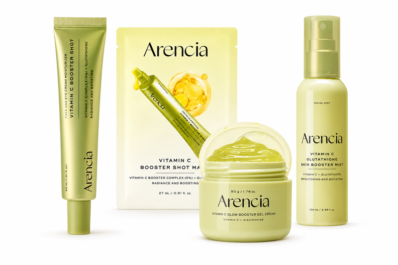 Adilsons Curated 4-Piece Vitamin C Routine for Normal, Combination or Dull Skin with Uneven Tone – Booster Shot, Mask, Gel Cream & Mist