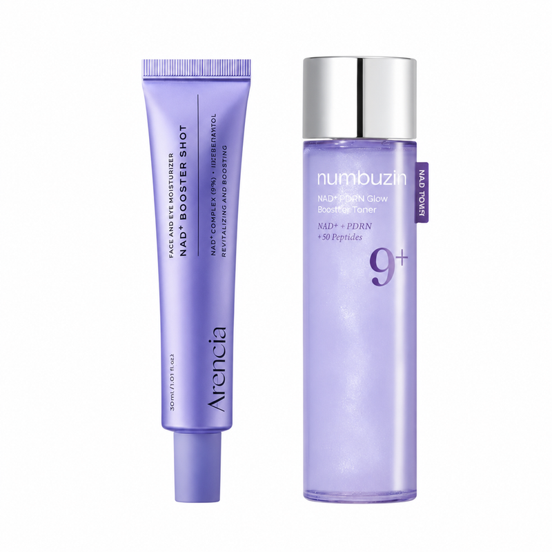 Adilsons Curated 2-Piece NAD+ & PDRN Glow Boosting Routine for Dry or Dehydrated Skin – Booster Shot & PDRN Toner