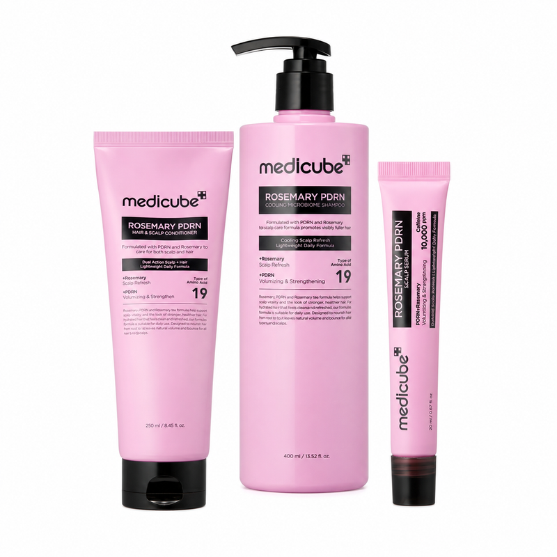 Adilsons Curated 3-Piece Rosemary PDRN Scalp and Hair System for Oily or Dry Scalp with Thinning and Breakage Concerns – Shampoo, Conditioner & Serum