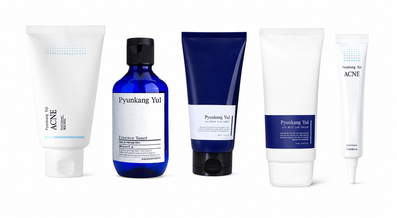 Adilsons Curated 5-Piece Soothing & Barrier-Care Routine for Oily, Dehydrated Skin with Mild Congestion and Redness – Cleanser, Toner, Spot Care, Cream & Mild Sunscreen