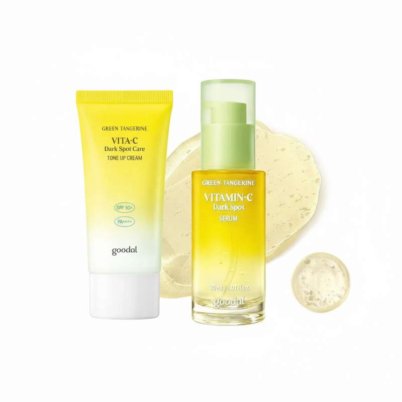 Goodal Green Tangerine Vita C Brightening Set (Goodal Green Tangerine Vita C Tone Up Cream + Goodal Green Tangerine Vita C Dark Spot Care Serum)