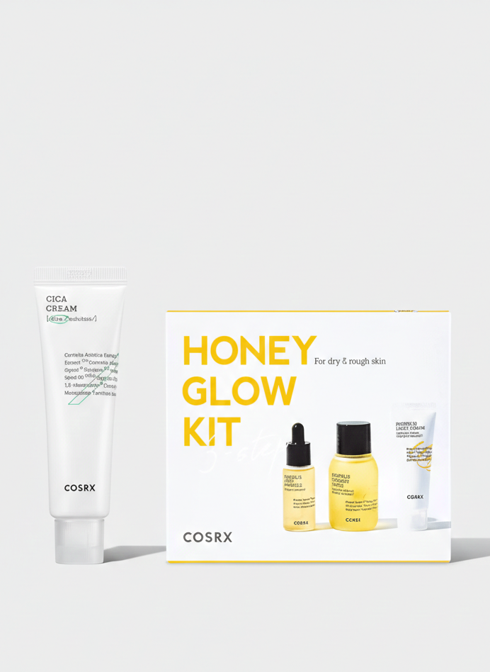 COSRX Propolis Glow & Cica Barrier Care Set (COSRX FULL FIT PROPOLIS TRIAL KIT (30ML+10ML+15ML) 55ML + COSRX PURE FIT CICA CREAM)