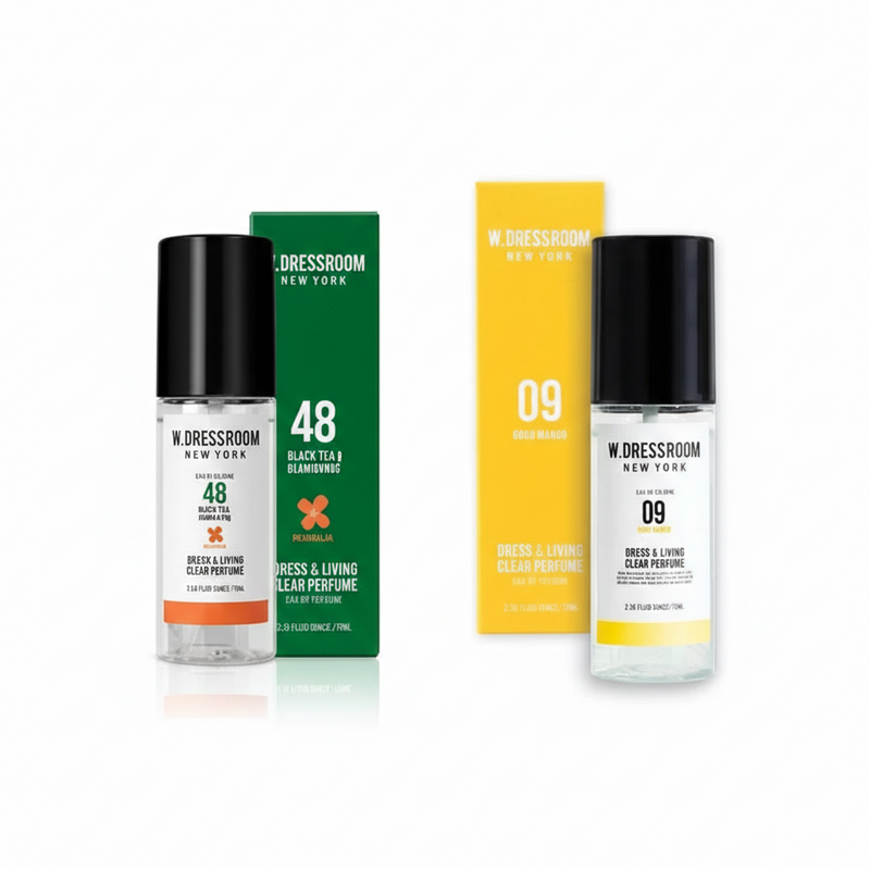 W.DRESSROOM Tropical & Fruity Living Scent Set (W.DRESSROOM Dress & Living Clear Perfume No.09 Gogo Mango 70ml + W.DRESSROOM Dress & Living Clear Perfume No.48 Peach Love Osmanthus 70ml)