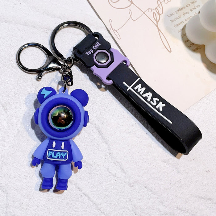 Blue Astronaut PVC Keychain