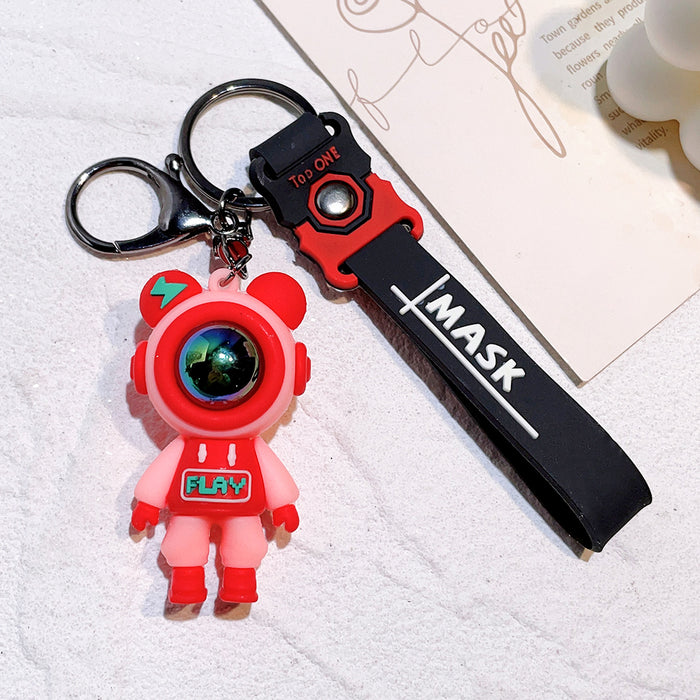 Red Astronaut PVC Keychain