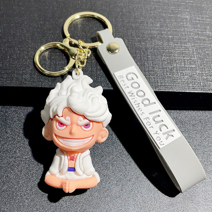 One Piece Luffy Gear Five Sitting PVC Keychain