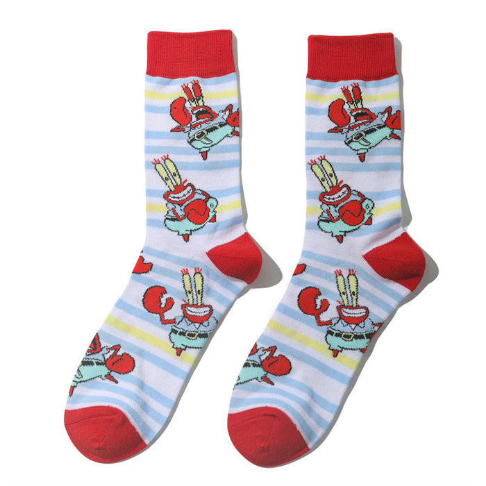 SpongeBob Light Blue and Red Socks