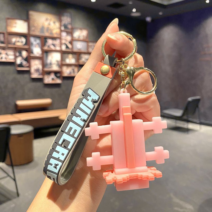 MInecraft Pink PVC Keychain