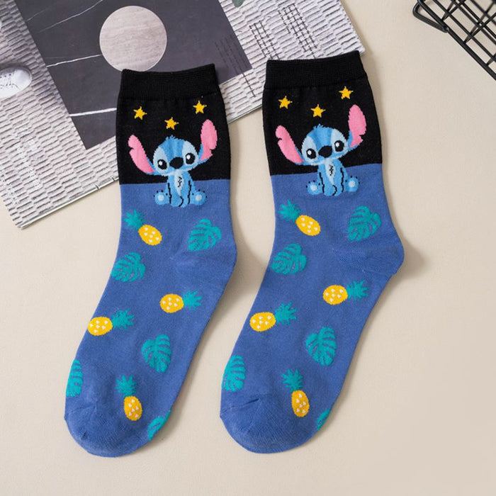 Stitch Socks Black and blue