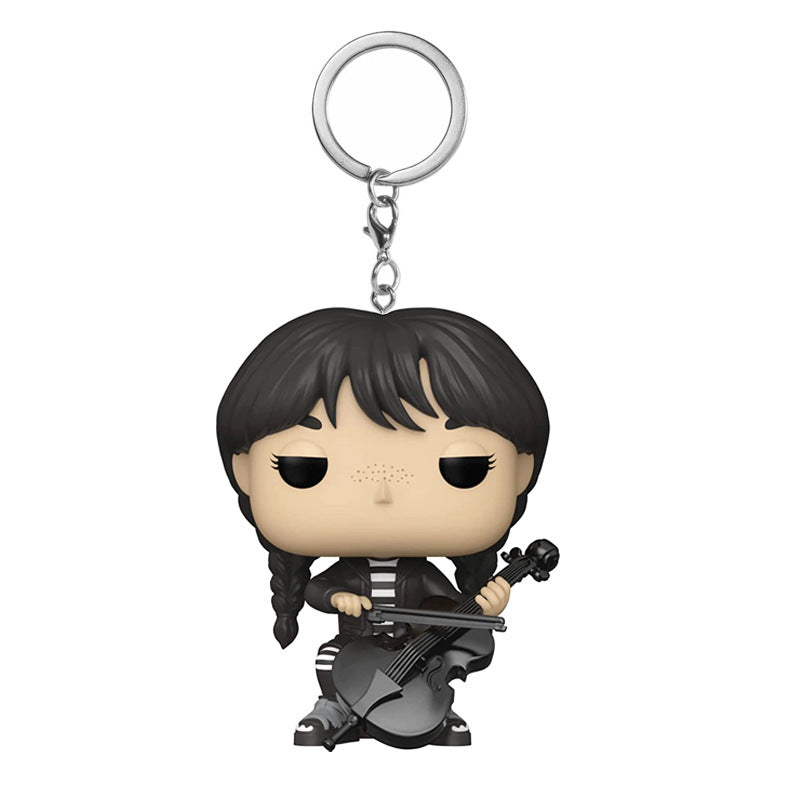 Addams Family Wednesday With Cello Funko Pop Keychain