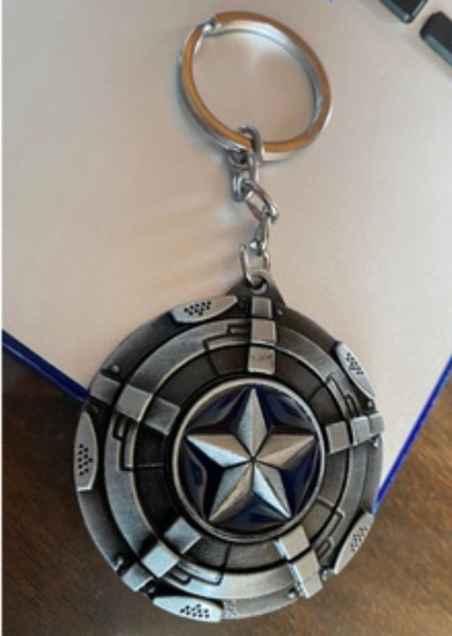 Captain America Rotating Shield Metal Keychain