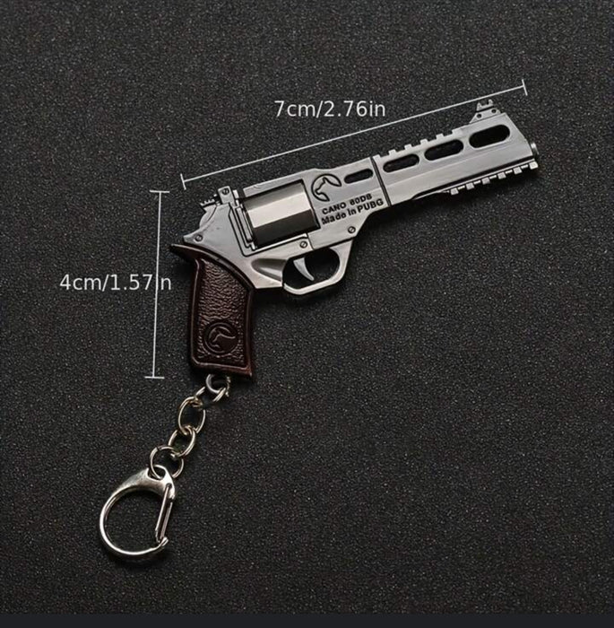 Mini Portable Revolver Pistol Gun Weapon Metal Keychain