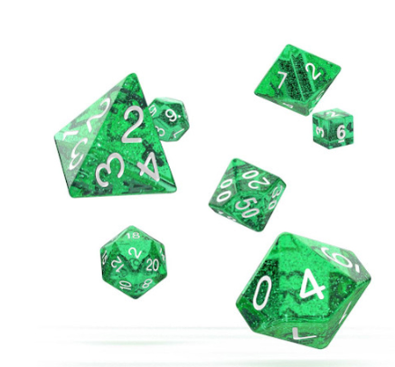 Oakie Doakie Dice -RPG Set 7 Pack Speckled - Green (Licensed)