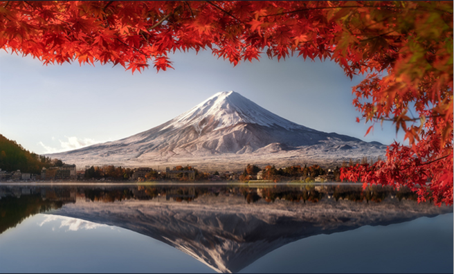 Diamond Painting Mount Fuji Autumn Reflections