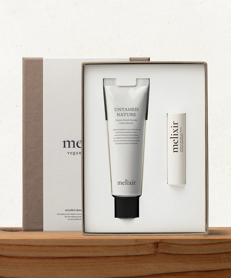 Melixir Vegan Lip & Hand care Kit (Bare Hand Cream + Lip Butter #01)